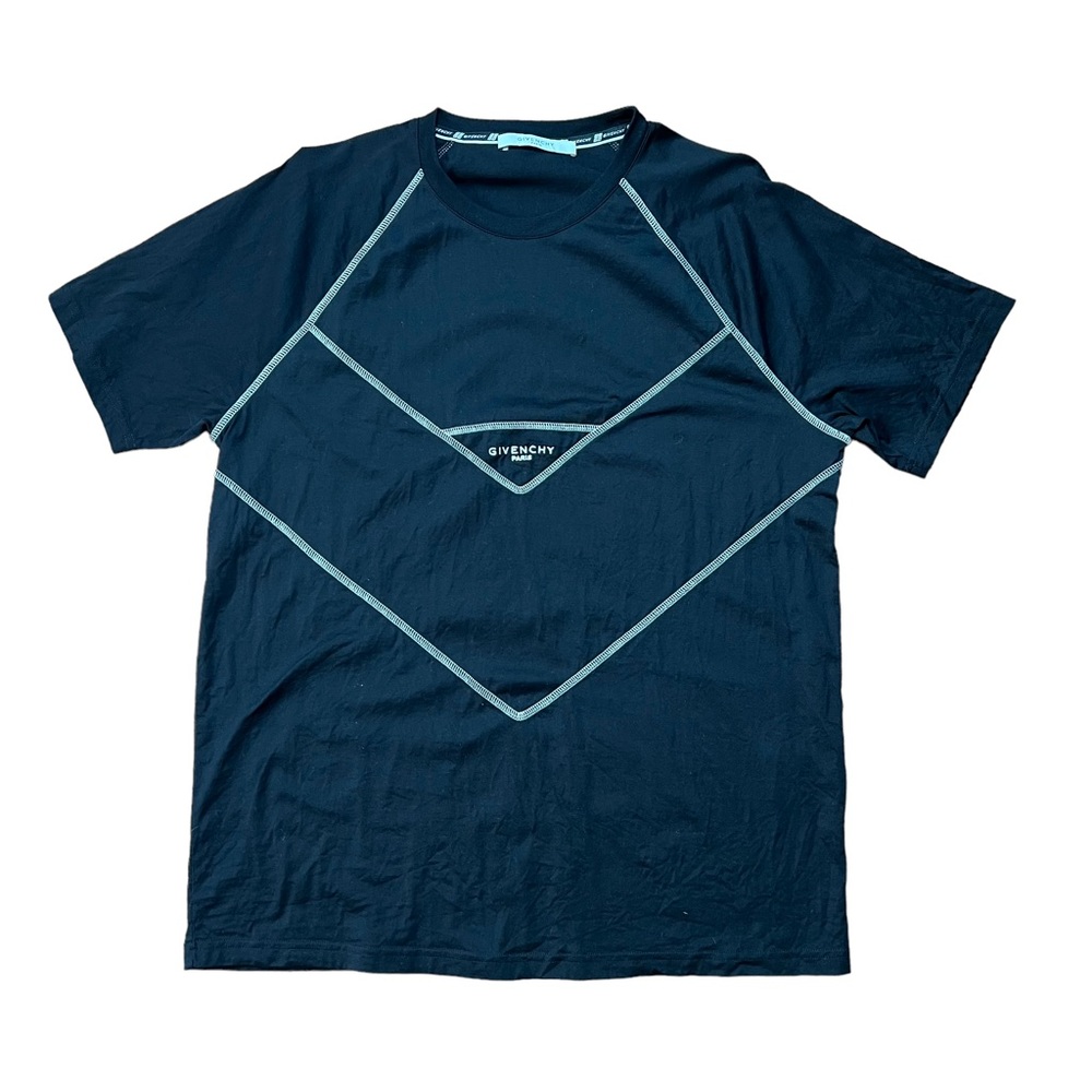 Givenchy Paris Stitched Short Sleeve Cotton Shirt